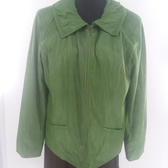 JM Collection Green Lightweight Jacket Size 16 3/$30 - Picture 1 of 9